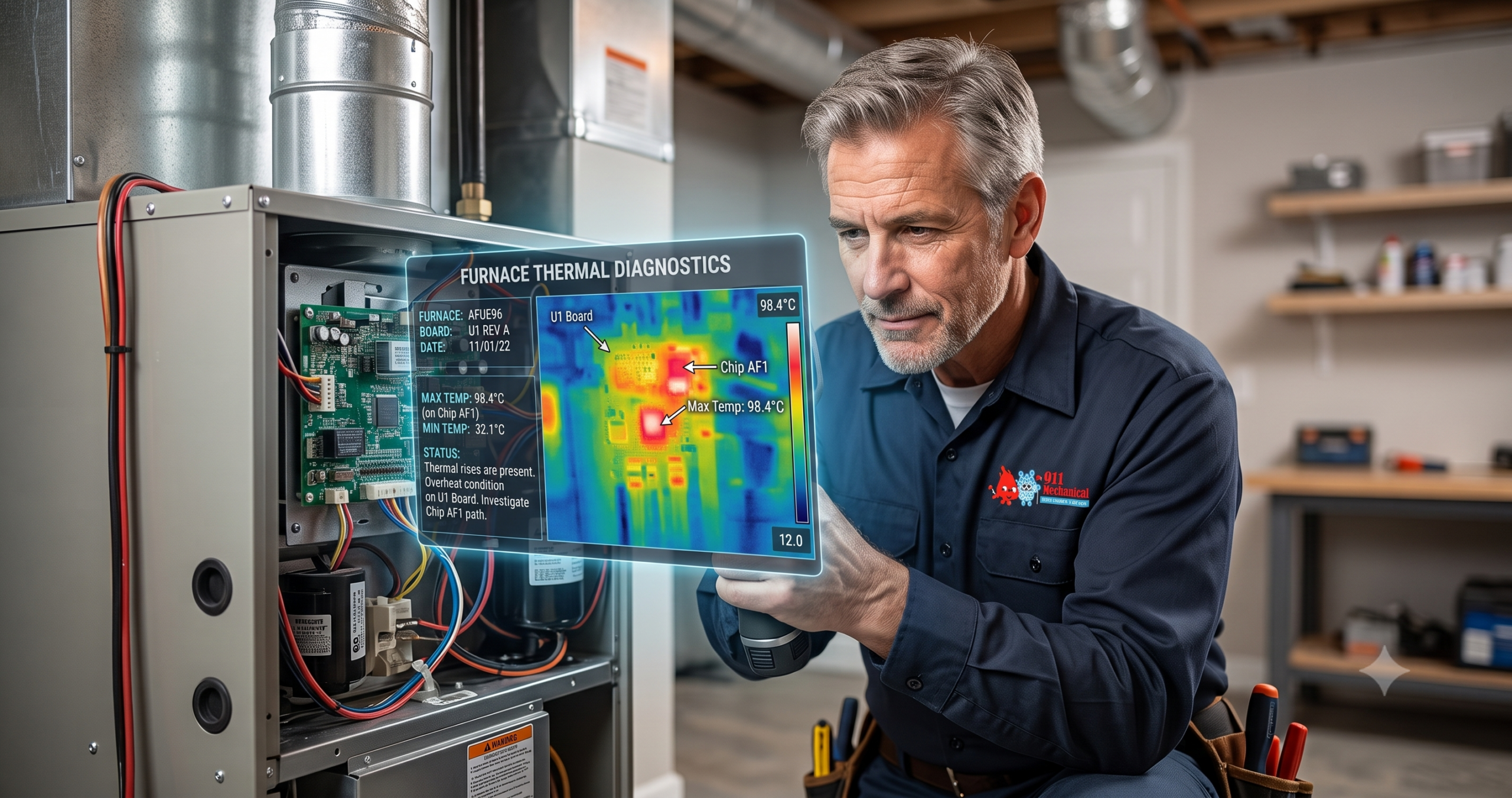Experienced HVAC technician performing accurate diagnostics on an air conditioning unit.