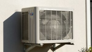 Bryant AC unit on a house exterior