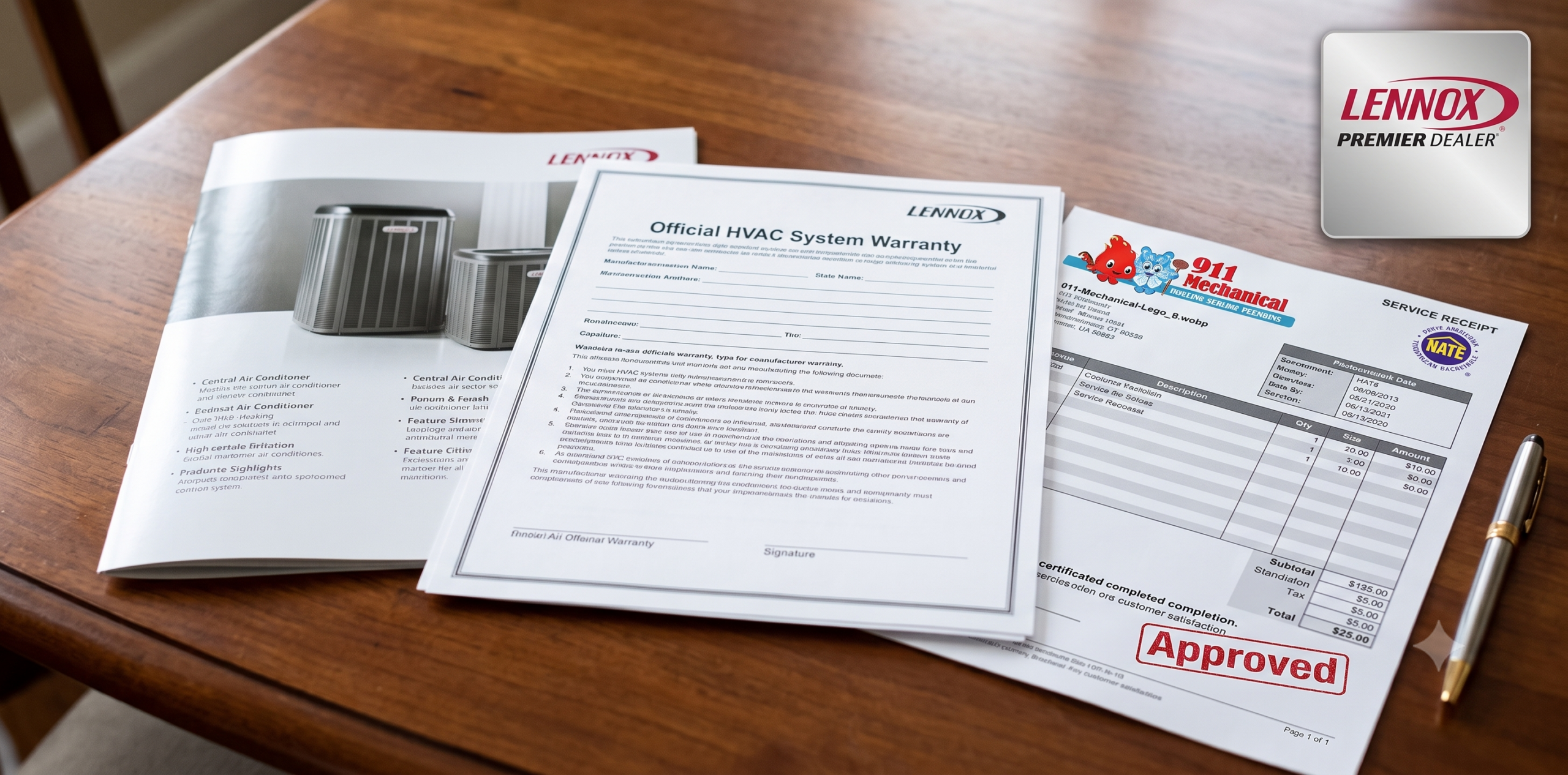 Official HVAC manufacturer warranty paperwork protected by professional service records.