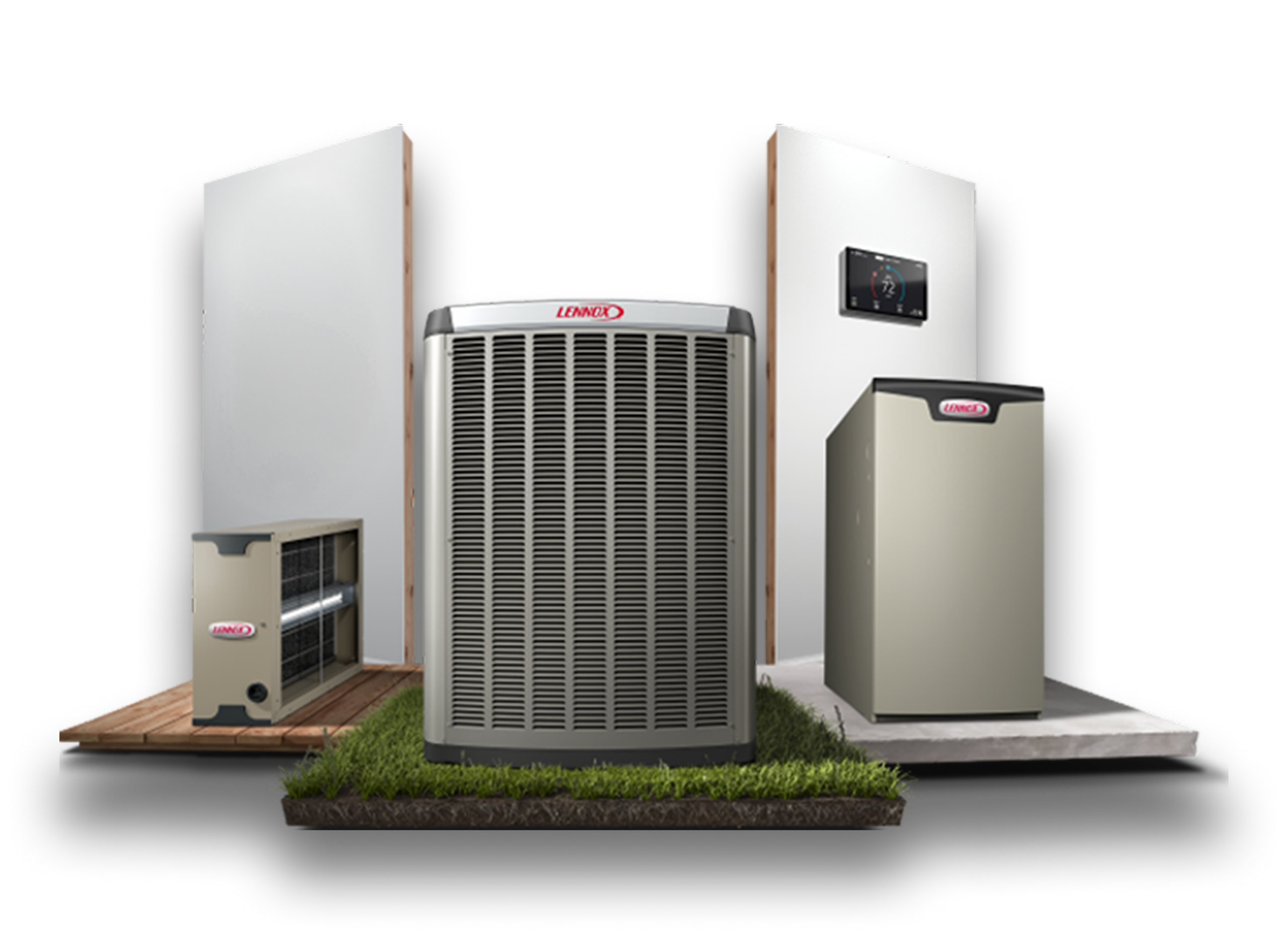 Lennox Home Comfort System — air handler, air conditioner, gas furnace and smart thermostats